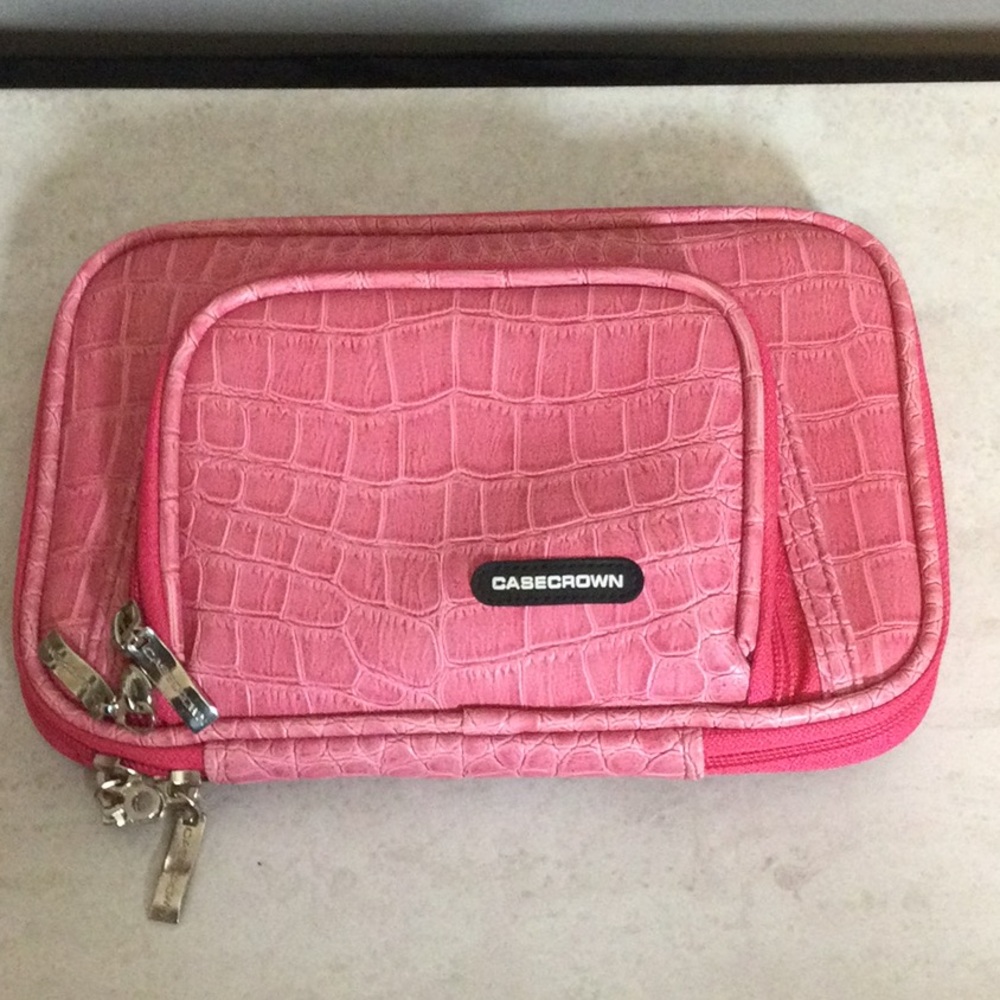 Case-Crown Pink Croc-Embossed Tablet Case